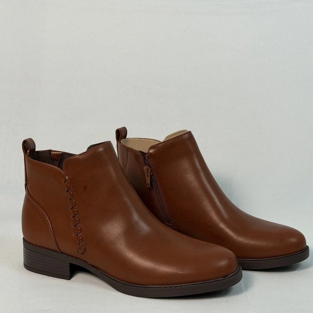 Easy‎ Spirit Size-9 M Women's Lorand Brown Block Heel Casual Booties
